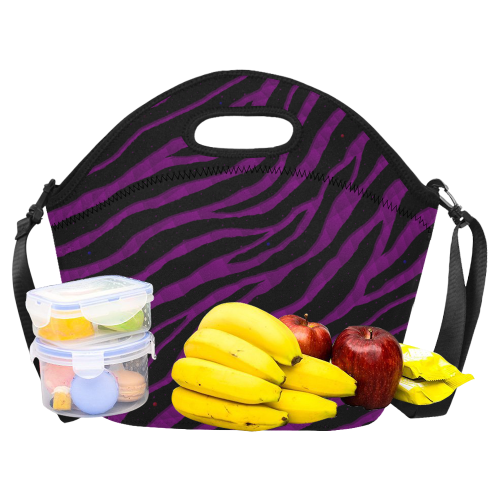 Ripped SpaceTime Stripes - Purple Neoprene Lunch Bag/Large (Model 1669)