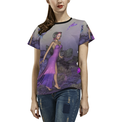 Beautiful fantasy women All Over Print T-shirt for Women/Large Size (USA Size) (Model T40)