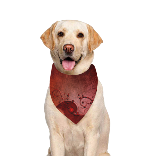 Soft decorative floral design Pet Dog Bandana/Large Size