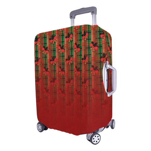 xmas plaid pattern in red and green Luggage Cover/Large 26"-28"