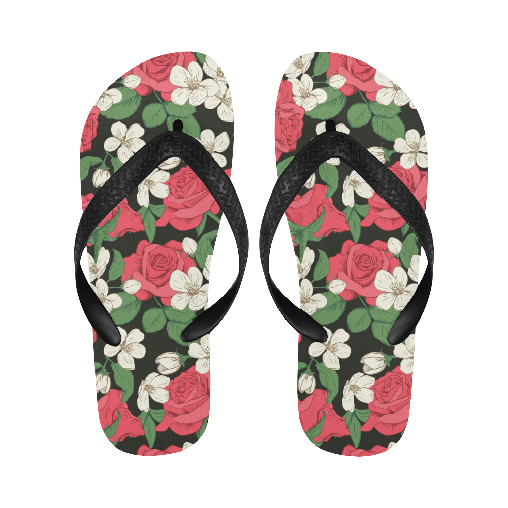 floral flip flops