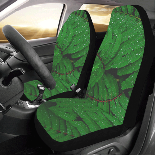 Forest Green Plants with Dew Photo Car Seat Covers (Set of 2)