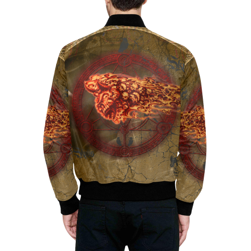 Awesome, creepy flyings skulls All Over Print Quilted Bomber Jacket for Men (Model H33)