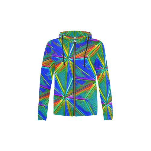 Vivid Life 1E  by JamColors All Over Print Full Zip Hoodie for Kid (Model H14)
