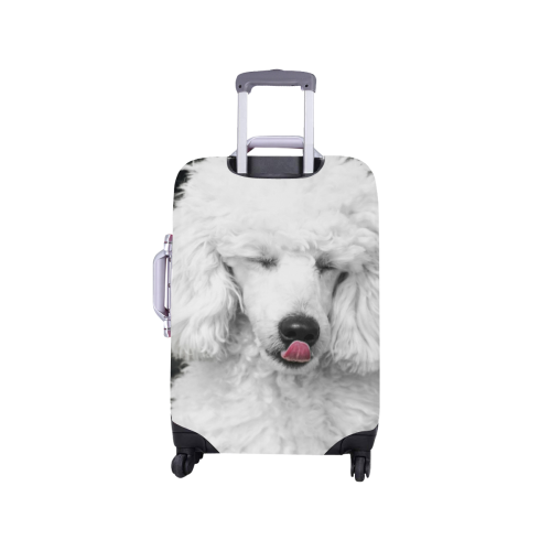 Silly White Poodle Luggage Cover/Small 18"-21"