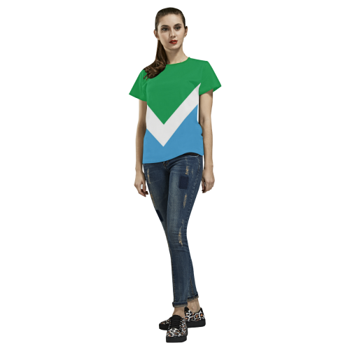 Vegan Flag All Over Print T-shirt for Women/Large Size (USA Size) (Model T40)