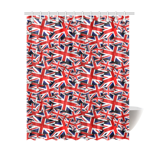Union Jack British UK Flag Shower Curtain 69"x84"