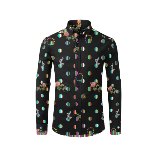 Rainbow Polka Men's All Over Print Casual Dress Shirt (Model T61)