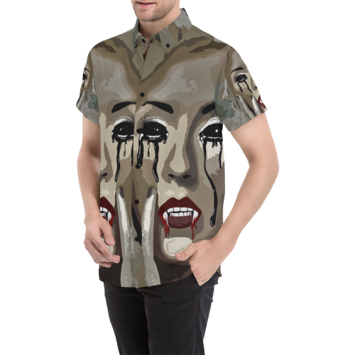 vampiress Men's All Over Print Short Sleeve Shirt (Model T53)