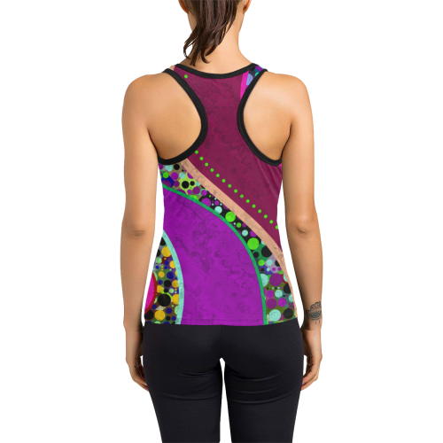 Abstract Pattern Mix - Dots And Colors 2 Women's Racerback Tank Top (Model T60)