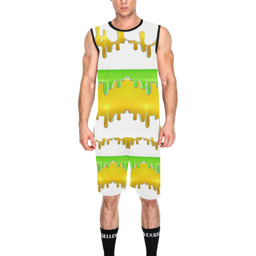 dripping paint in colors All Over Print Basketball Uniform
