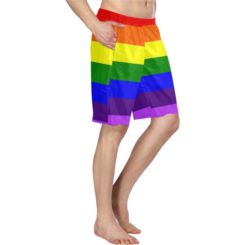 Rainbow Flag (Gay Pride - LGBTQIA+) Men's Swim Trunk (Model L21)