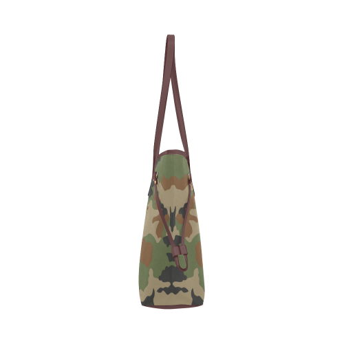 woodland camouflage pattern Clover Canvas Tote Bag (Model 1661)