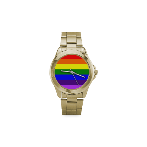 Rainbow Flag (Gay Pride - LGBTQIA+) Custom Gilt Watch(Model 101)