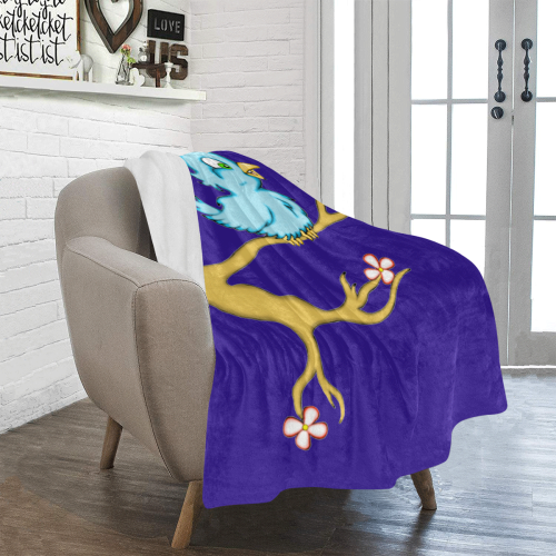 Springtime Bluebird Blue Ultra-Soft Micro Fleece Blanket 40"x50"