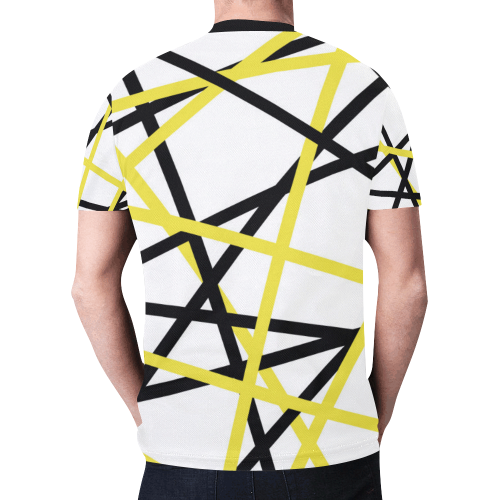 Black and yellow stripes New All Over Print T-shirt for Men/Large Size (Model T45)