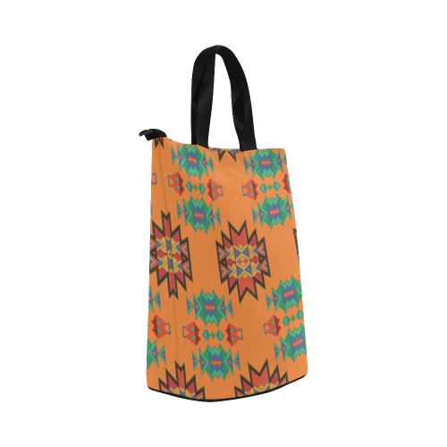 Misc shapes on an orange background Nylon Lunch Tote Bag (Model 1670)