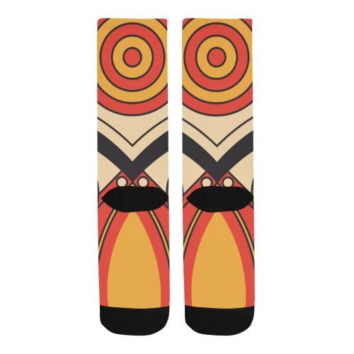 Geo Aztec Bull Tribal Men's Custom Socks