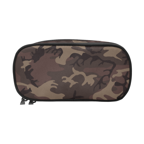 Camo Red Brown Pencil Pouch/Large (Model 1680)