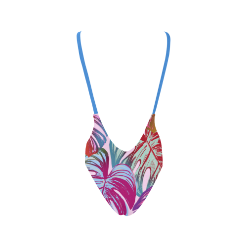 Pretty Leaves B by JamColors Sexy Low Back One-Piece Swimsuit (Model S09)