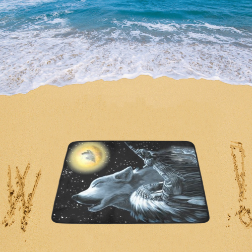 Embrace The Wolf Spirit Beach Mat 78"x 60"