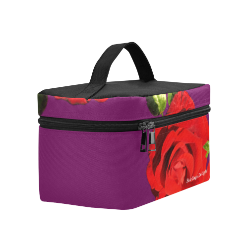 Fairlings Delight's Floral Luxury Collection- Red Rose Cosmetic Bag/Large 53086a10 Cosmetic Bag/Large (Model 1658)