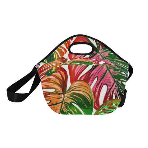Pretty Leaves D by JamColors Neoprene Lunch Bag/Large (Model 1669)