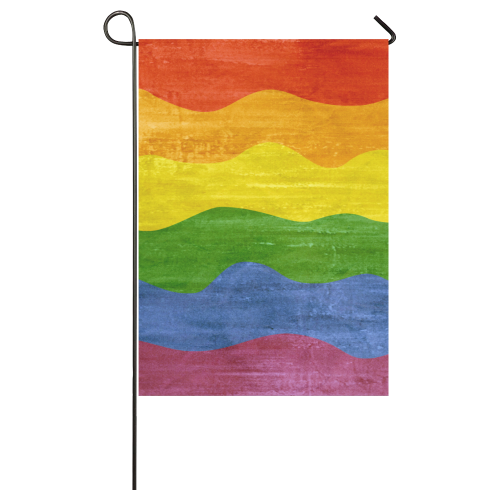 Gay Pride - Rainbow Flag Waves Stripes 3 Garden Flag 28''x40'' （Without Flagpole）