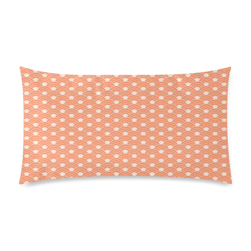 Living Coral Color Scales Pattern Rectangle Pillow Case 20"x36"(Twin Sides)