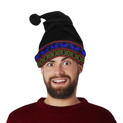 Christmas Ugly Sweater 'Deal With It' Black Santa Hat