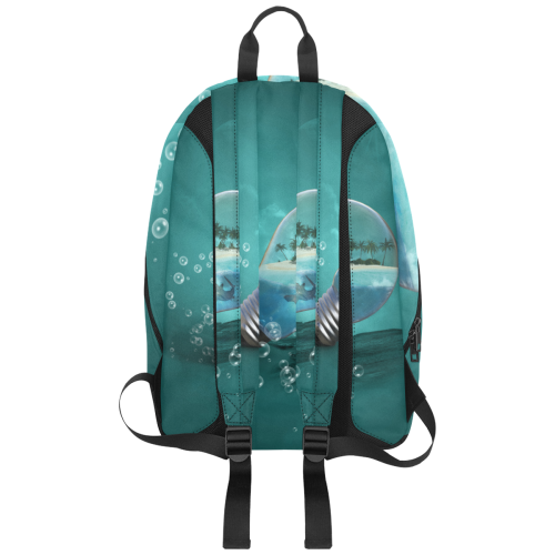 Awesome light bulb with island Large Capacity Travel Backpack (Model 1691)