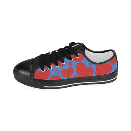 P.S i Love you still hearts blue Women's Classic Canvas Shoes (Model 018)