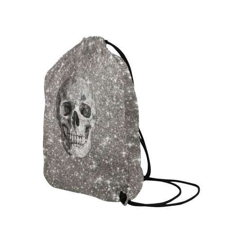Modern sparkling Skull A by JamColors Large Drawstring Bag Model 1604 (Twin Sides)  16.5"(W) * 19.3"(H)