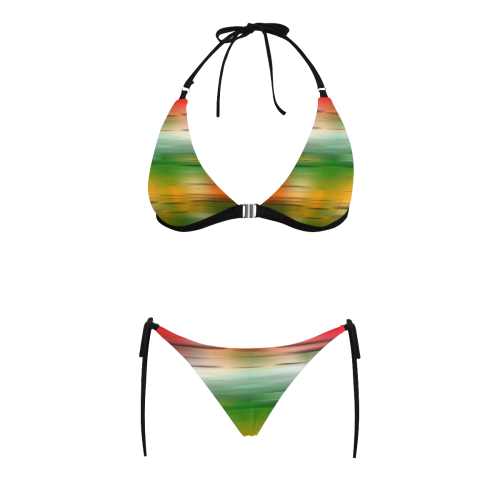 noisy gradient 3 by JamColors Buckle Front Halter Bikini Swimsuit (Model S08)