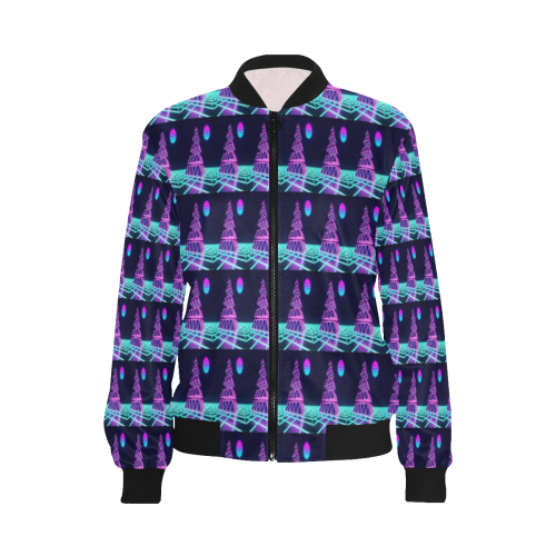glow moon All Over Print Bomber Jacket for Women (Model H36)