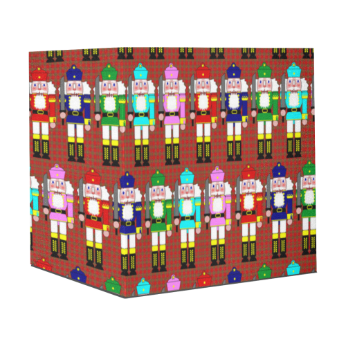 Christmas Nutcracker Toy Soldiers on Red Plaid Gift Wrapping Paper 58"x 23" (1 Roll)