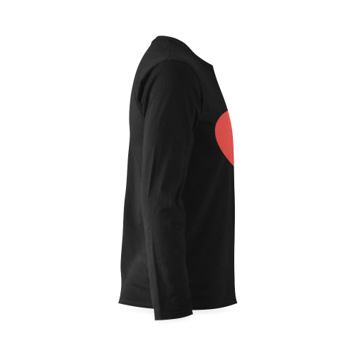 Red Heart Fingers / Black Sunny Men's T-shirt (long-sleeve) (Model T08)