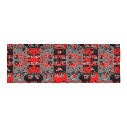 Tiny red and black geometric designs by FlipStylez Designs Area Rug 9'6''x3'3''