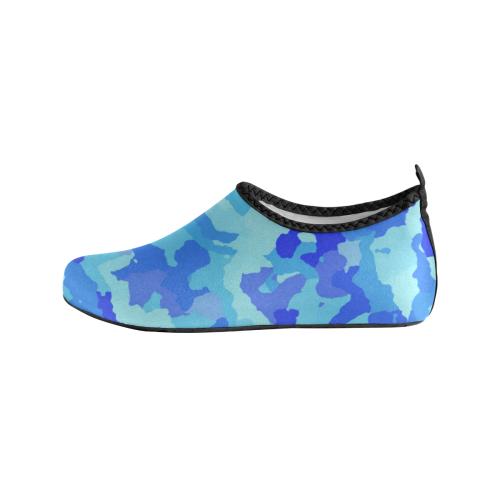 camouflage blue Women's Slip-On Water Shoes (Model 056)