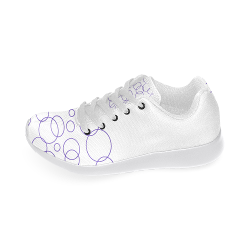 DOTS BLUE SHOES ON WHITE Women’s Running Shoes (Model 020)