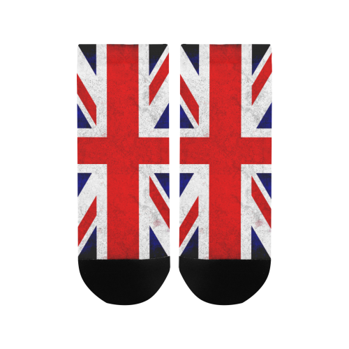United Kingdom Union Jack Flag - Grunge 2 Women's Ankle Socks