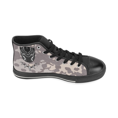 Black Panther High Top Canvas Shoes for Kid (Model 017)