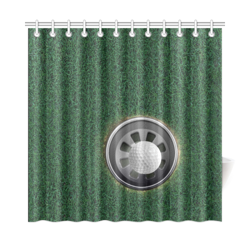 Hole in One Golf Cup and Ball Shower Curtain 72"x72"