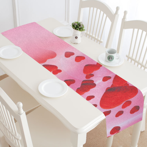 lovely romantic sky heart pattern for valentines day, mothers day, birthday, marriage Table Runner 14x72 inch