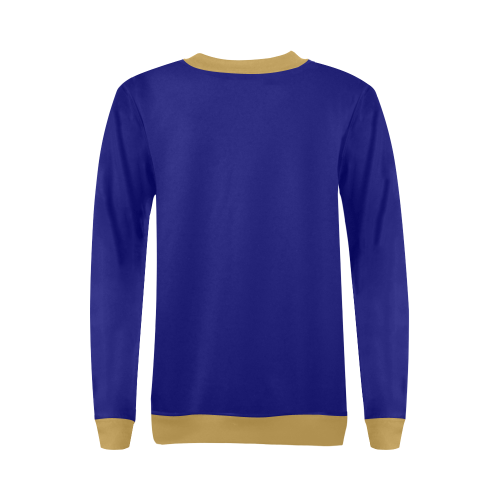 Oh Chemist Tree, Oh Chemistry, Science Christmas Blue and Gold All Over Print Crewneck Sweatshirt for Women (Model H18)