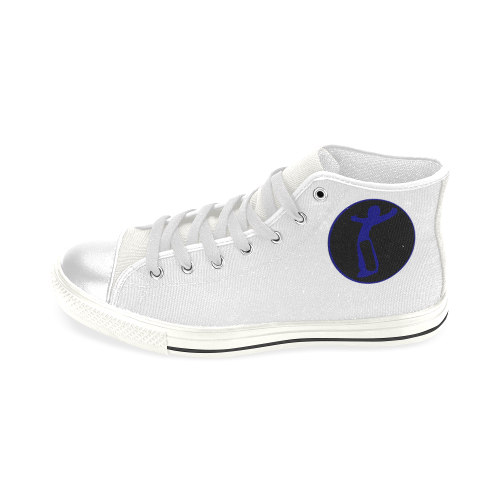 DW wht blue remix Men’s Classic High Top Canvas Shoes (Model 017)