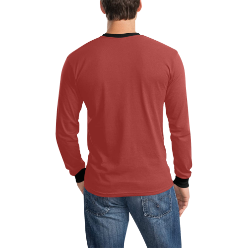 color brown Men's All Over Print Long Sleeve T-shirt (Model T51)