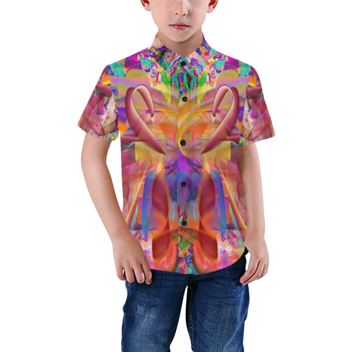Cold by Nico Bielow Boys' All Over Print Short Sleeve Shirt (Model T59)