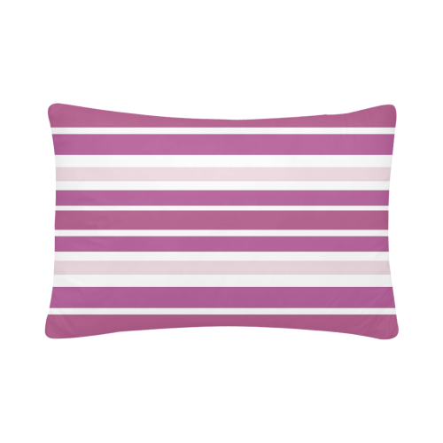 Plum Burgundy Stripes Custom Pillow Case 20"x 30" (One Side) (Set of 2)