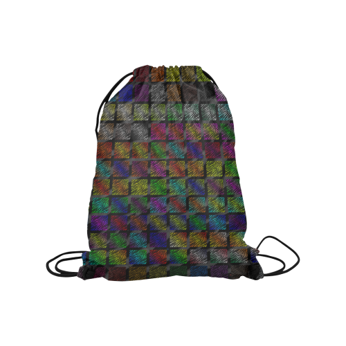 Ripped SpaceTime Stripes Collection Medium Drawstring Bag Model 1604 (Twin Sides) 13.8"(W) * 18.1"(H)